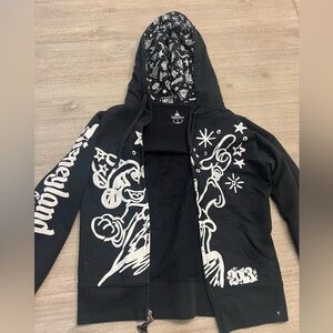 Disney Parks women’s Full Zip Hoodie Size S. 2013 “Believe in Magic” Sorcerer
